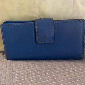 Leather wallet with checkbook cover